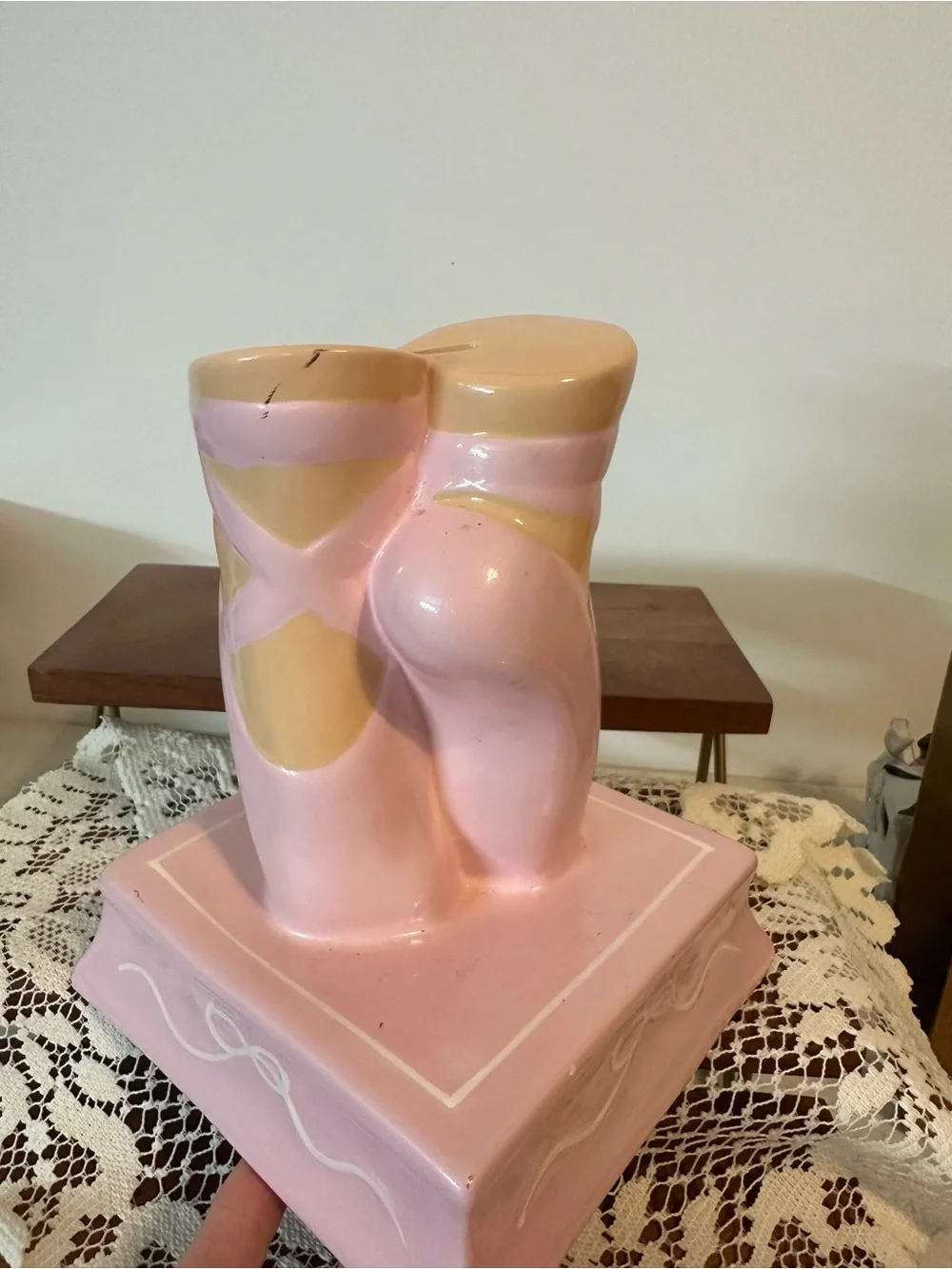 Pink Ceramic Ballet Slipper Piggy Bank